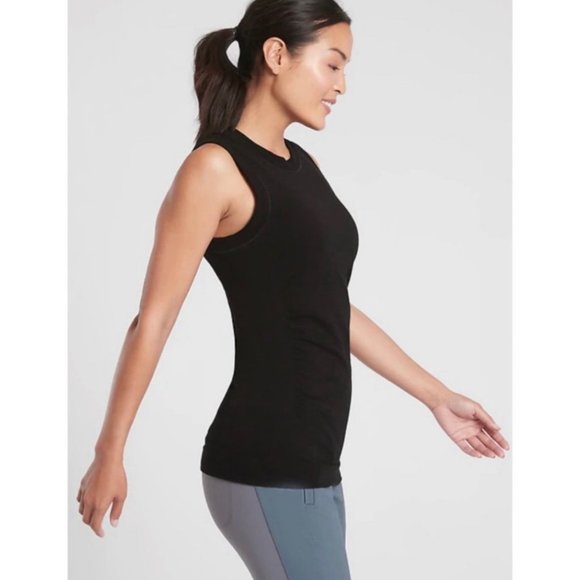 NEW ATHLETA Foresthill Ascent Tank Mesh Back Black - Picture 4 of 4